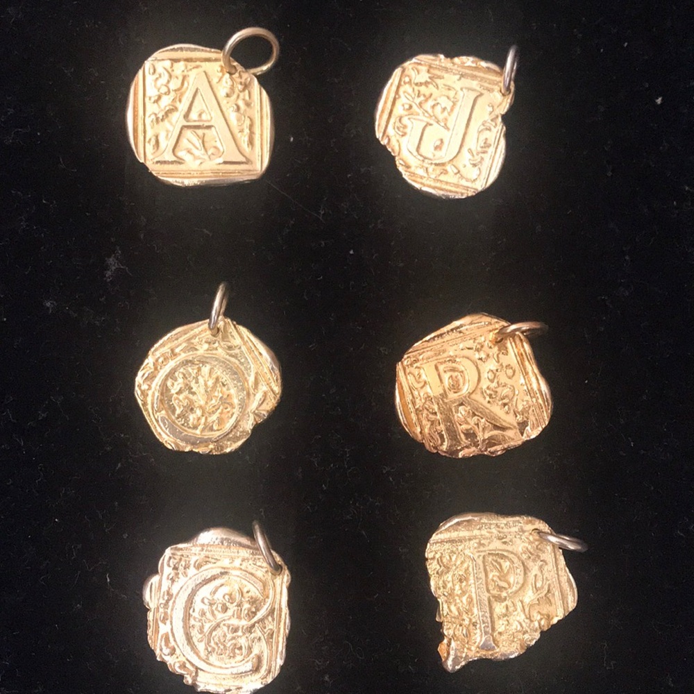 Letter Gold Dipped Charms - image 1